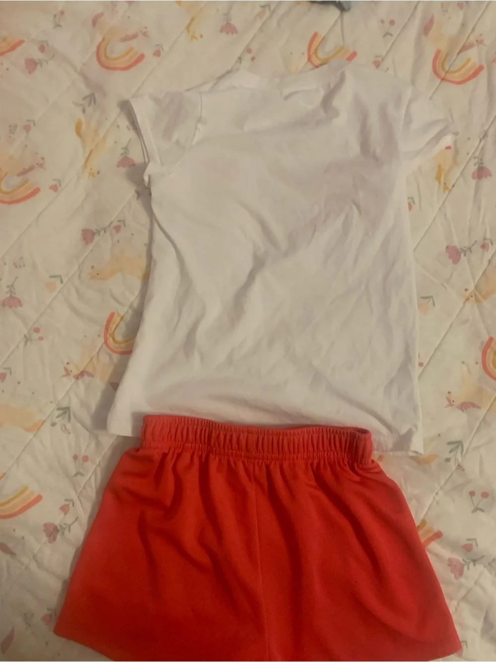 Nike White Tee with Hot Pink Athletic Shorts